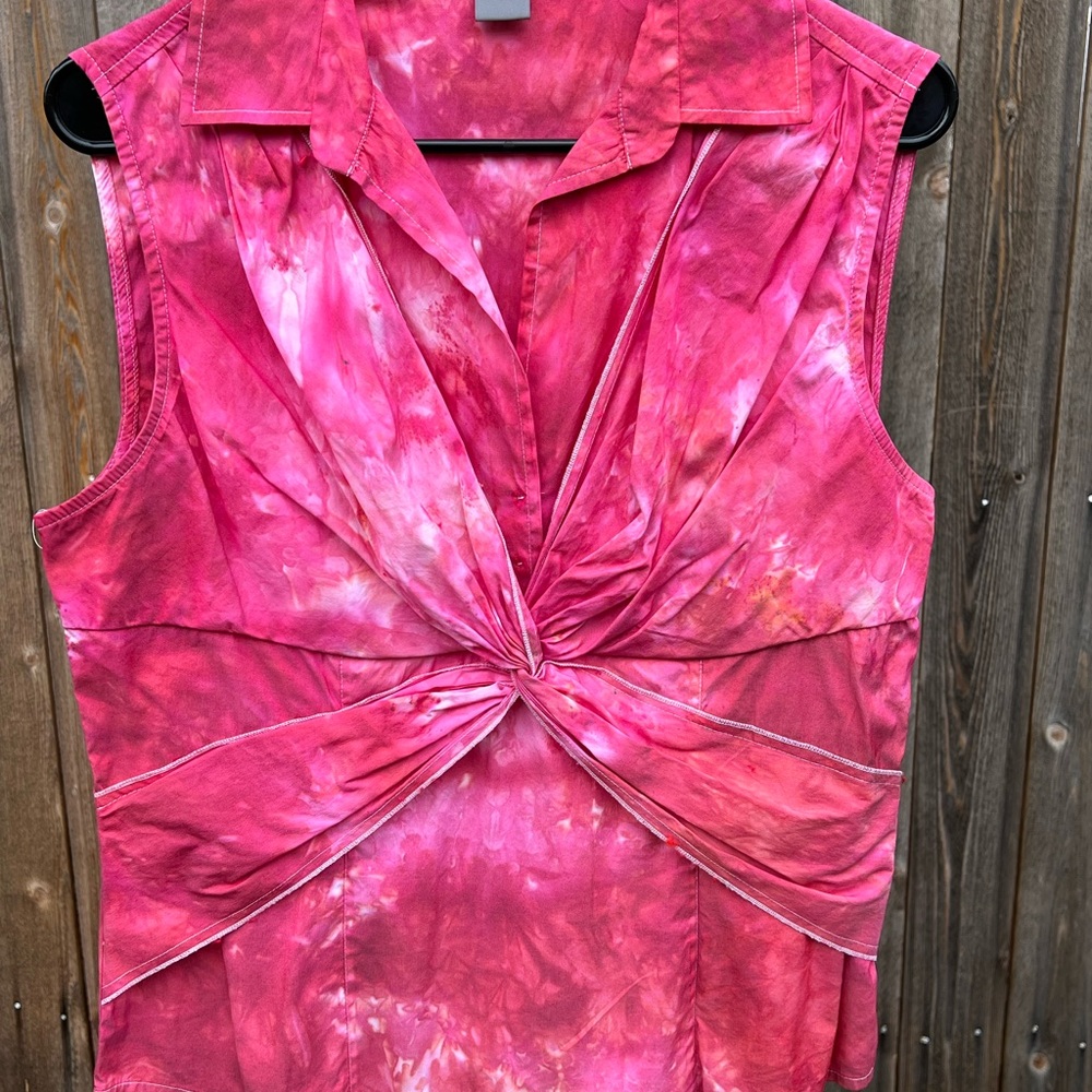 Ann Taylor Pink Ice-Dyed Sleeveless Blouse